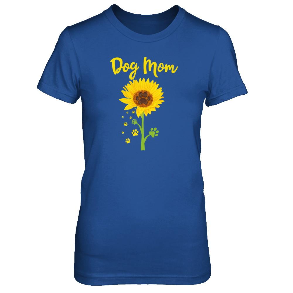 Funny Sunflower Dog Mom Paw Lover Mothers Day-T-Shirt & Tank Top-Women's T-Shirt-Royal