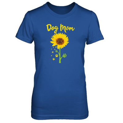 Funny Sunflower Dog Mom Paw Lover Mothers Day-T-Shirt & Tank Top-Women's T-Shirt-Royal
