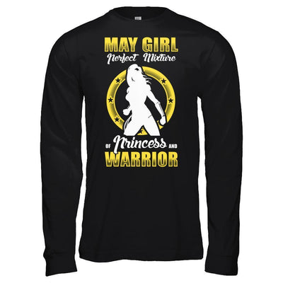 May Girl Perfect Mixture Of Princess And Warrior-T-Shirt & Hoodie-Long Sleeve T-Shirt-Black