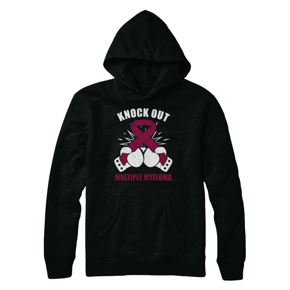 Boxing knock out Multiple Myeloma Awareness Support-T-Shirt & Hoodie-Pullover Hoodie-Black