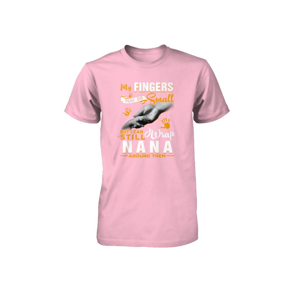 My Fingers May Be Small But I Can Still Wrap Nana Youth-Youth Shirt-Youth T-Shirt-Neon Pink