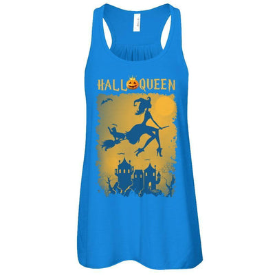 Funny Halloween Pumpkin Queen-T-Shirt & Tank Top-Women's Flowy Racerback Tank-True Royal
