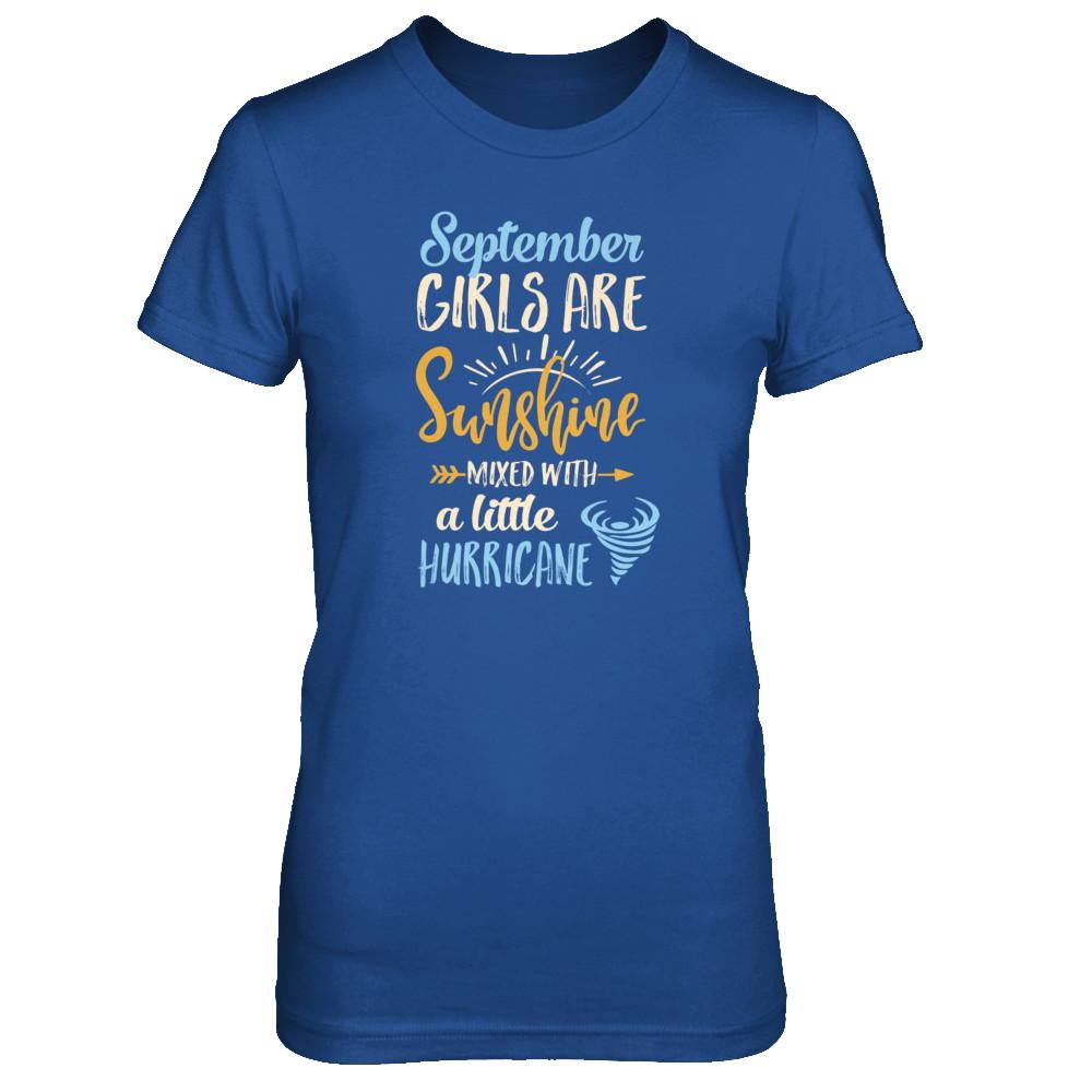 September Girls Birthday Sunshine Mixed Little Hurricane-T-Shirt & Tank Top-Women's T-Shirt-Royal