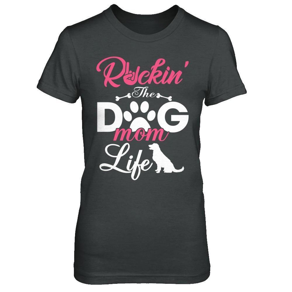 Rockin' The Dog Mom Life-T-Shirt & Hoodie-Women's T-Shirt-Dark Heather