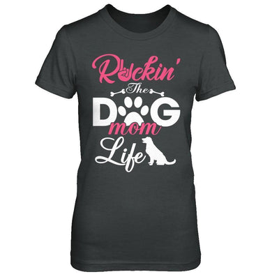 Rockin' The Dog Mom Life-T-Shirt & Hoodie-Women's T-Shirt-Dark Heather