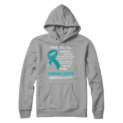I Am The Storm Support Ovarian Cancer Warrior Survivor-T-Shirt & Hoodie-Pullover Hoodie-Light Steel