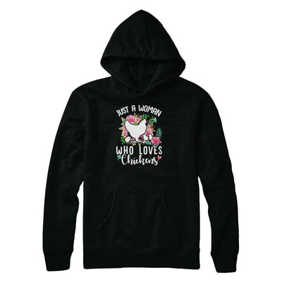Just A Woman Who Loves Chickens-T-Shirt & Tank Top-Pullover Hoodie-Black