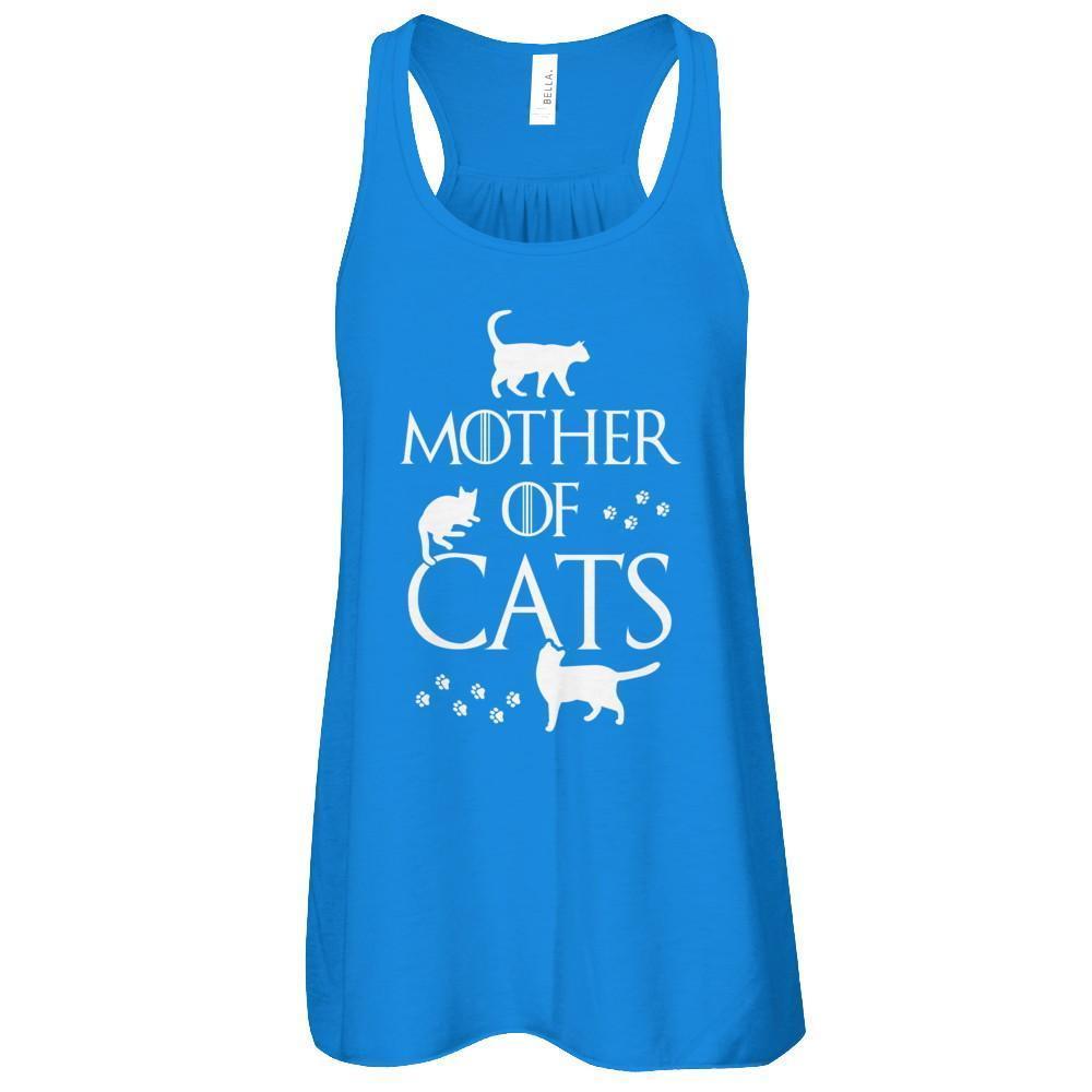 Mother Of Cats For Cat Lovers-T-Shirt & Tank Top-Women's Flowy Racerback Tank-True Royal