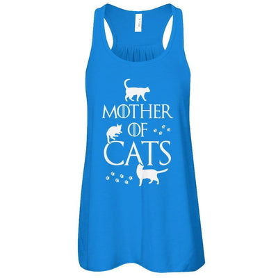 Mother Of Cats For Cat Lovers-T-Shirt & Tank Top-Women's Flowy Racerback Tank-True Royal