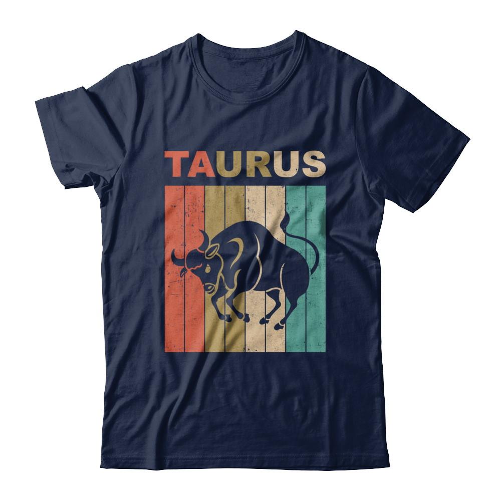Vintage Taurus Zodiac April May Birthday Gift-T-Shirt & Hoodie-Classic T-Shirt-Navy