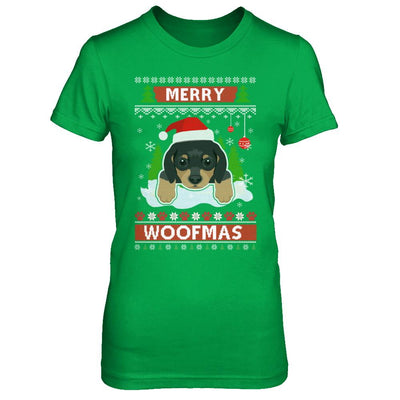 Dachshund Merry Woofmas Ugly Christmas Sweater-T-Shirt & Sweatshirt-Women's T-Shirt-Irish Green