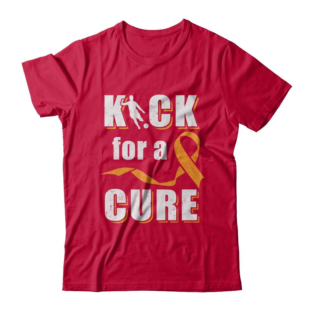 Kick For A Cure Soccer Orange Multiple Sclerosis Awareness-T-Shirt & Hoodie-Classic T-Shirt-Red