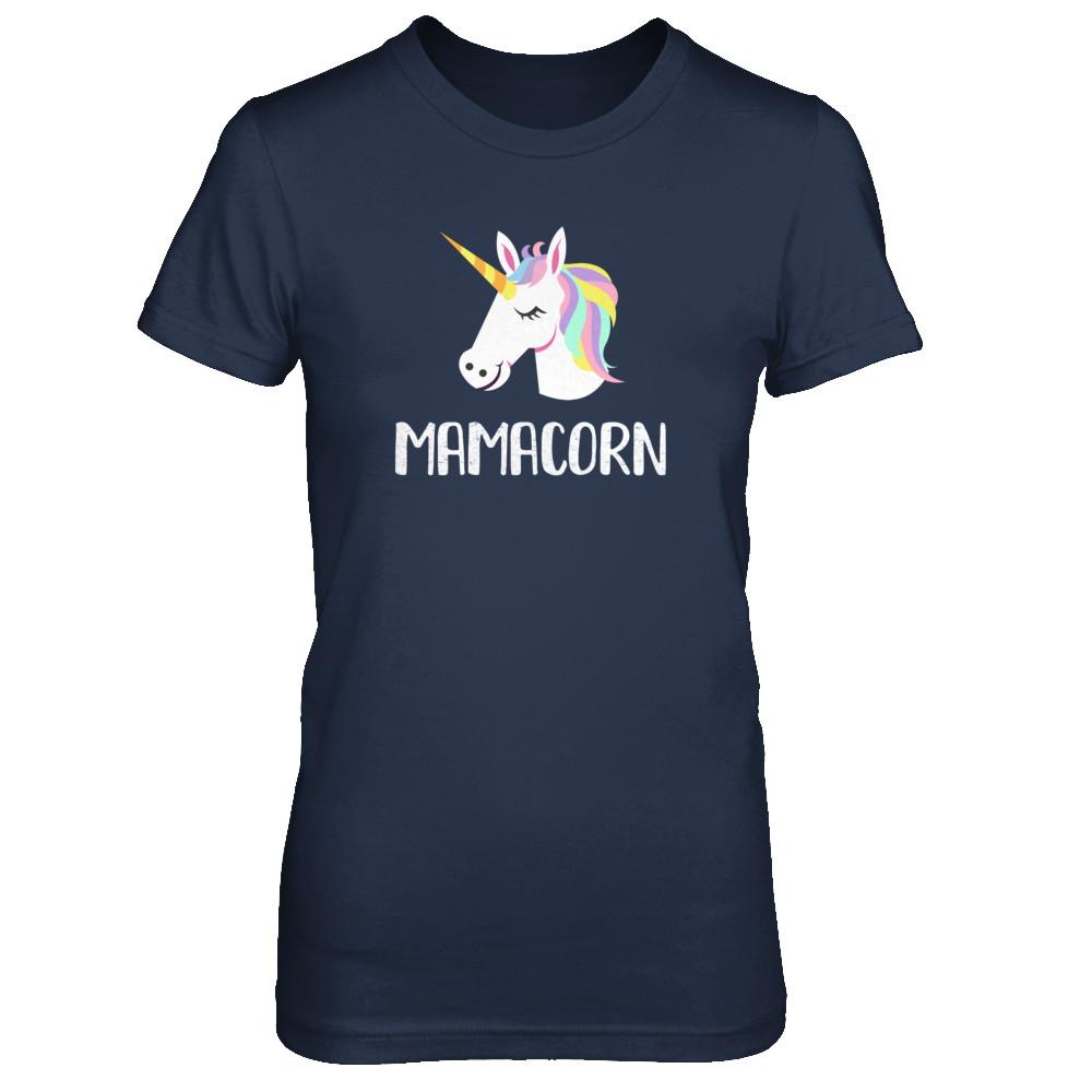 Unicorn Mom And Baby Mamacorn Mama Mother Day Gift-T-Shirt & Tank Top-Women's T-Shirt-Navy
