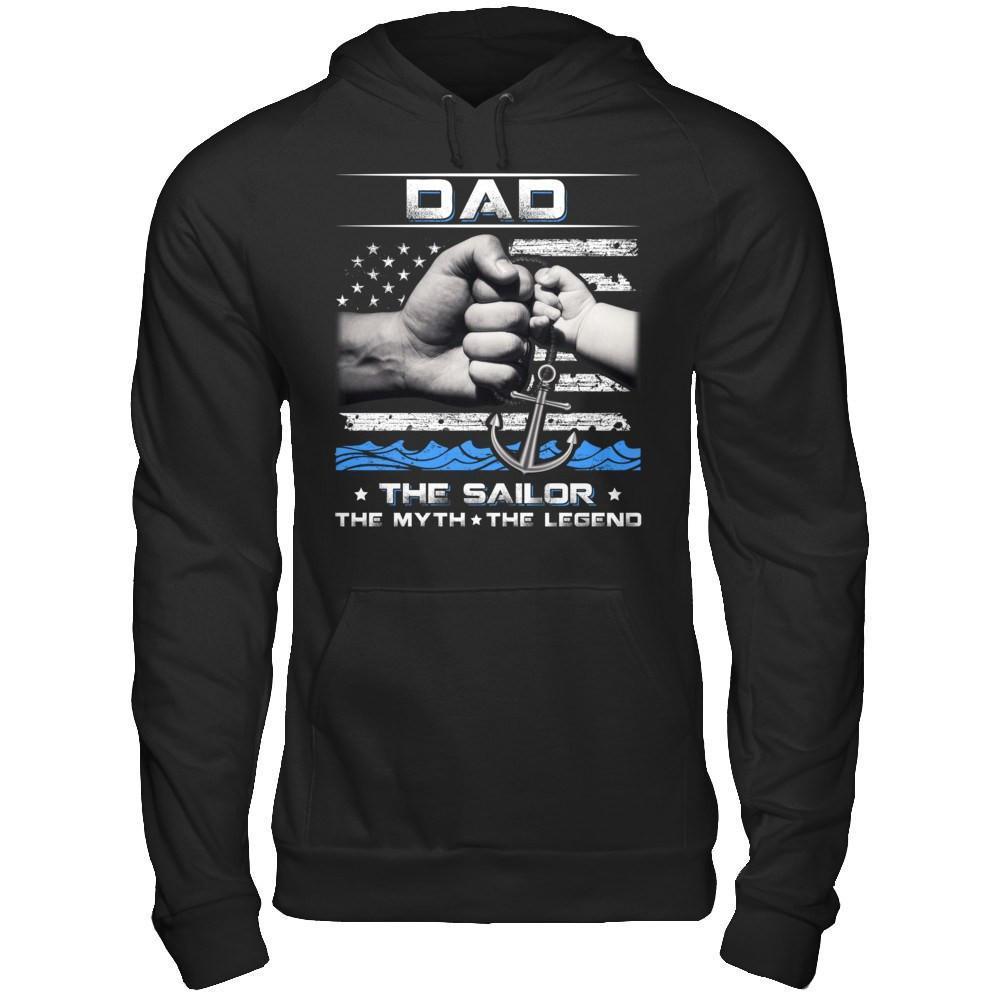 Veteran Dad The Sailor The Myth The Legend-T-Shirt & Hoodie-Pullover Hoodie-Black