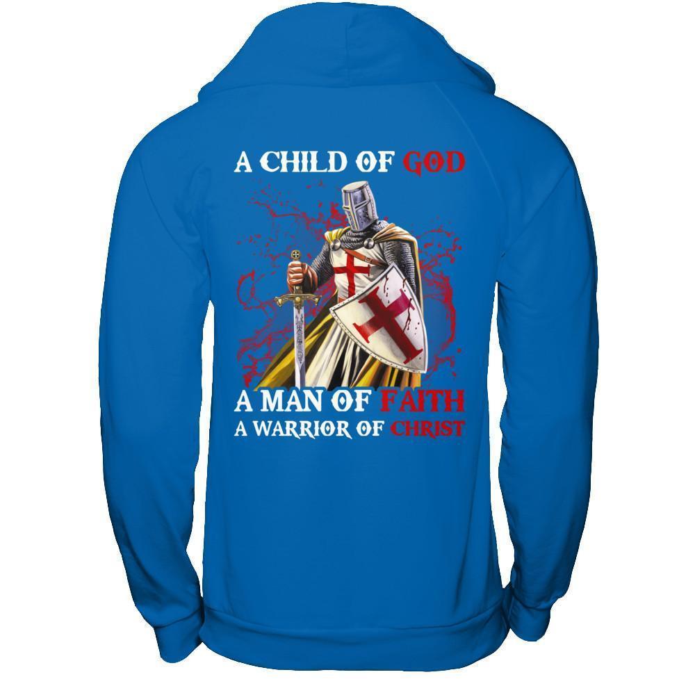 Knight Templar A Child Of God A Man Of Faith A Warrior Of Christ-T-Shirt & Hoodie-Pullover Hoodie-Royal