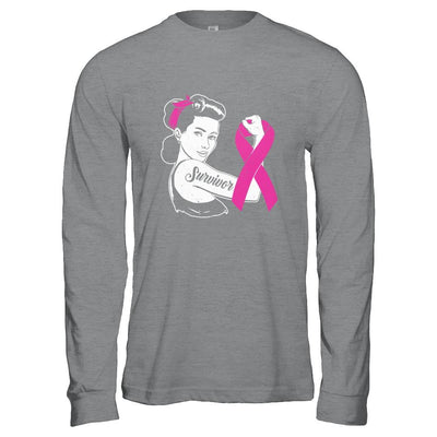 We Can Cure It Breast Cancer Pink Awareness Survivor-T-Shirt & Hoodie-Long Sleeve T-Shirt-Sport Grey