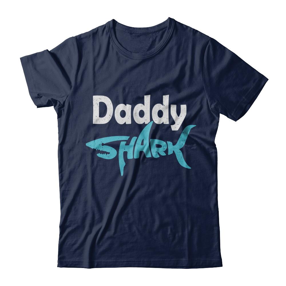 Daddy Shark Dad Family Fathers Day Gifts Idea-T-Shirt & Hoodie-Classic T-Shirt-Navy