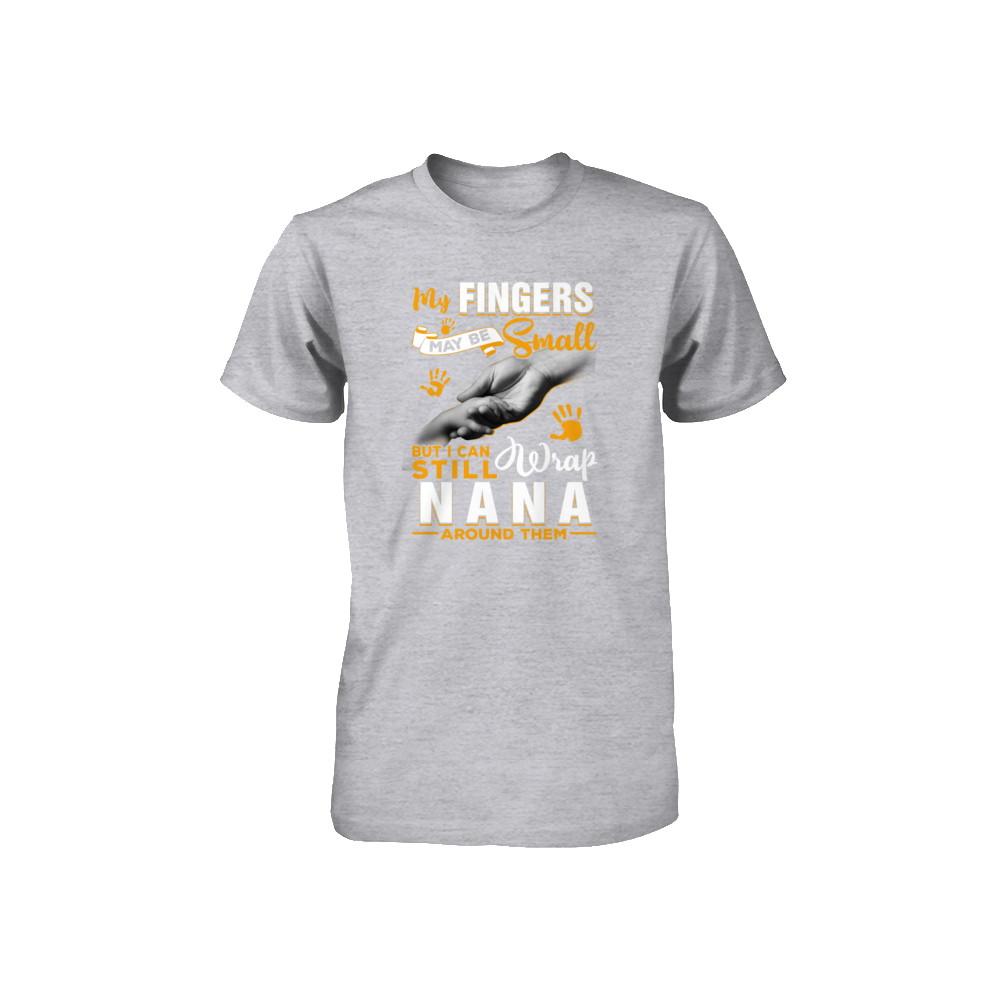 My Fingers May Be Small But I Can Still Wrap Nana Youth-Youth Shirt-Youth T-Shirt-Athletic Heather