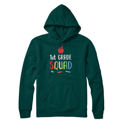 1st Grade Squad Back To School Teacher First Grade-T-Shirt & Hoodie-Pullover Hoodie-Deep Forest