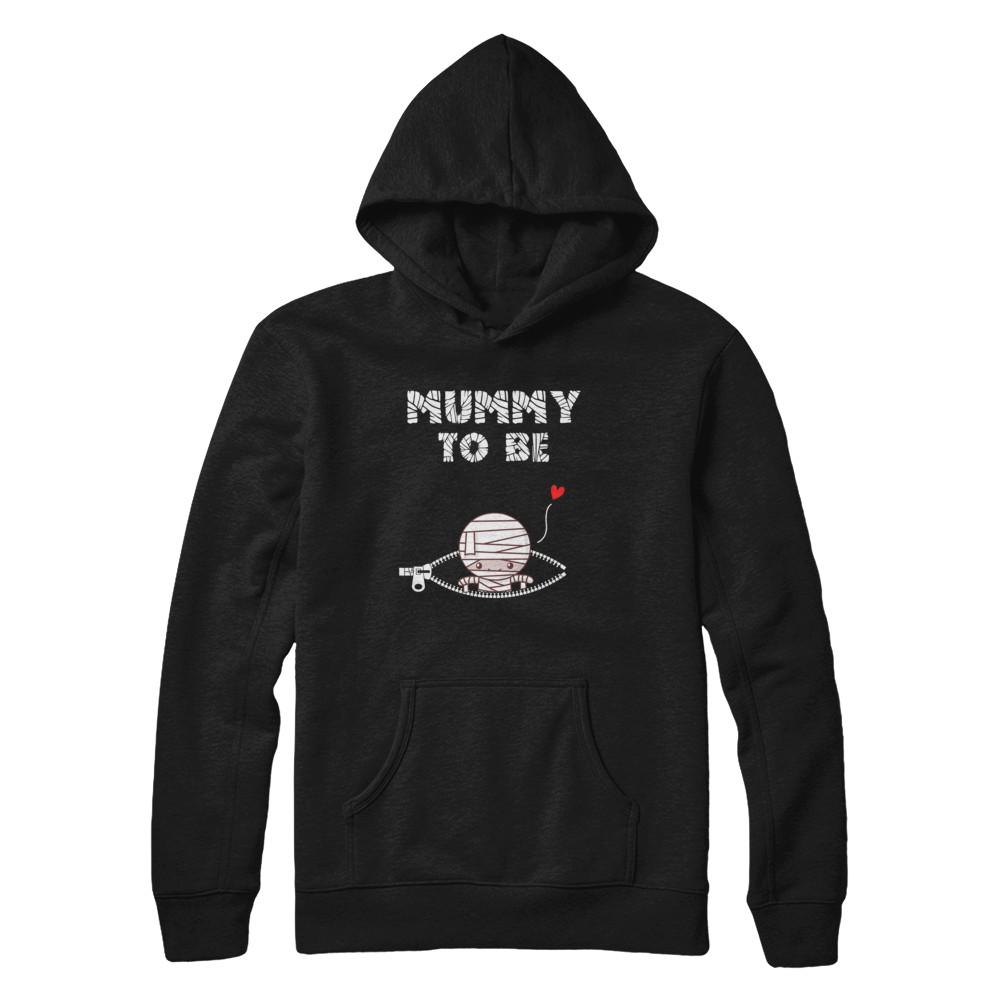 Cute Baby Mummy To Be Pregnant Halloween Costume-T-Shirt & Hoodie-Pullover Hoodie-Black