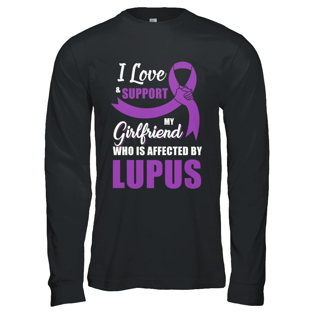 Lupus Awareness Support Purple Girlfriend Boyfriend-T-Shirt & Hoodie-Long Sleeve T-Shirt-Black