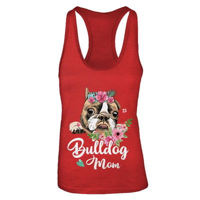 Bulldog Mom Funny Dog Mom Gift Idea-T-Shirt & Tank Top-Women's Ideal Racerback Tank-Red