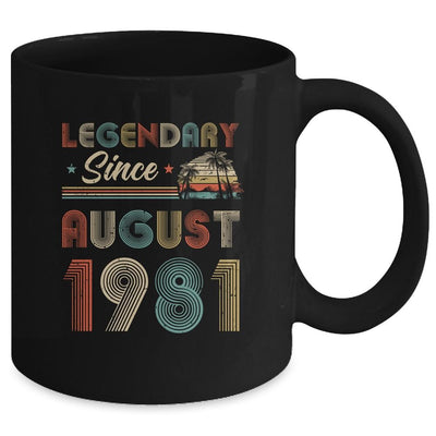 40th Birthday Gift 40 Years Old Legendary Since August 1981 Mug-Coffee Mug-Mug-Black