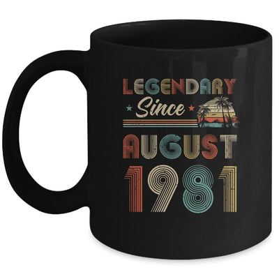 40th Birthday Gift 40 Years Old Legendary Since August 1981 Mug-Coffee Mug-Mug-Black