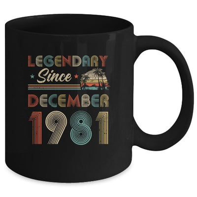 40th Birthday Gift 40 Years Old Legendary Since December 1981 Mug-Coffee Mug-Mug-Black