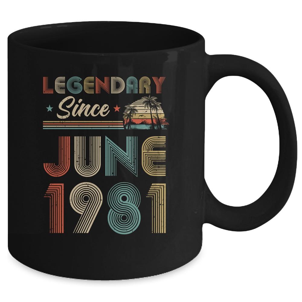 40th Birthday Gift 40 Years Old Legendary Since June 1981 Mug-Coffee Mug-Mug-Black