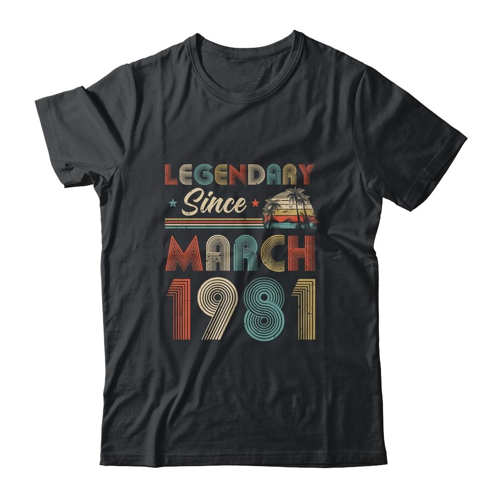 41th Birthday Gift 41 Years Old Legendary Since March 1981