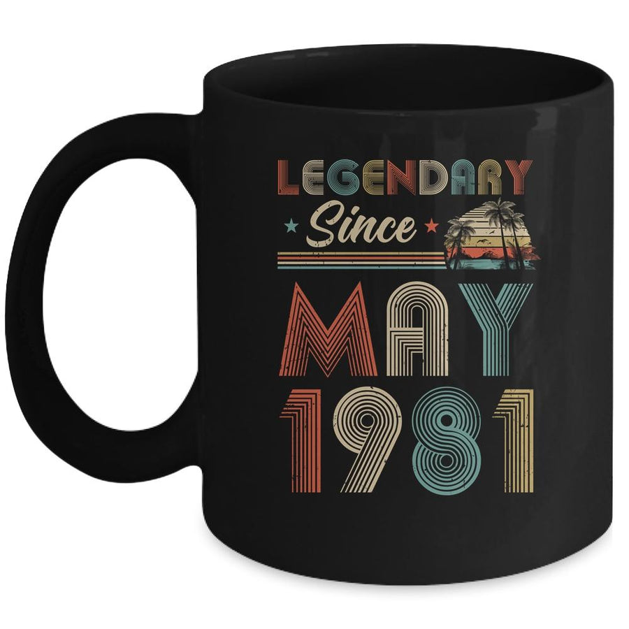 40th Birthday Gift 40 Years Old Legendary Since May 1981 Mug-Coffee Mug-Mug-Black