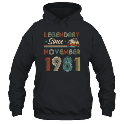 40th Birthday Gift 40 Years Old Legendary Since November 1981-T-Shirt & Hoodie-Pullover Hoodie-Black