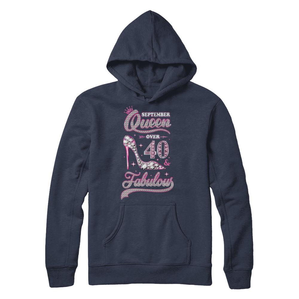 September Queen 40 And Fabulous 1981 40th Years Old Birthday-T-Shirt & Hoodie-Pullover Hoodie-Navy