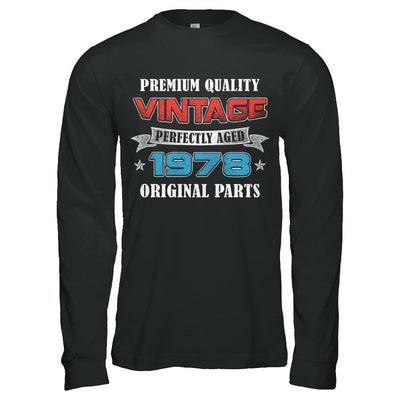 Vintage Premium Prefectly Aged 1978 43th Birthday Gift-T-Shirt & Hoodie-Long Sleeve T-Shirt-Black
