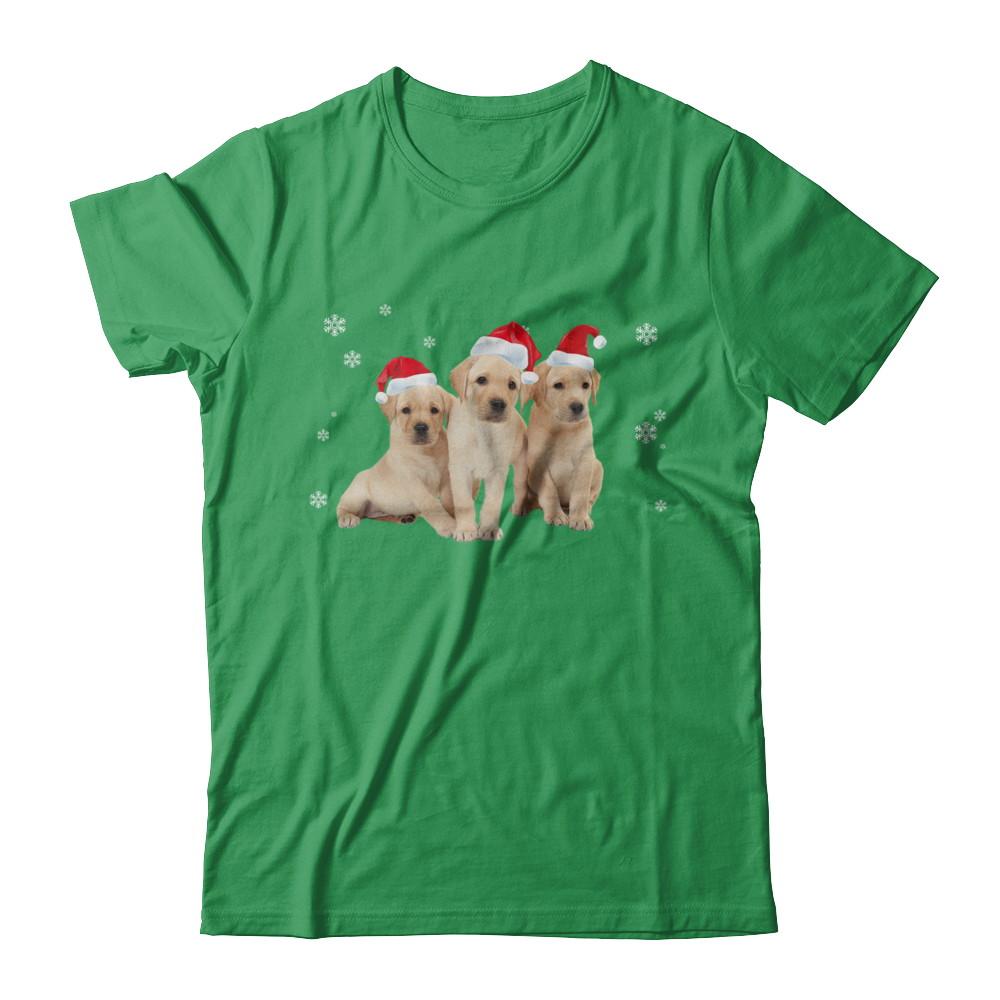 Funny Yellow Labrador Puppies Christmas Dog Gift-T-Shirt & Hoodie-Premium T-Shirt-Kelly Green