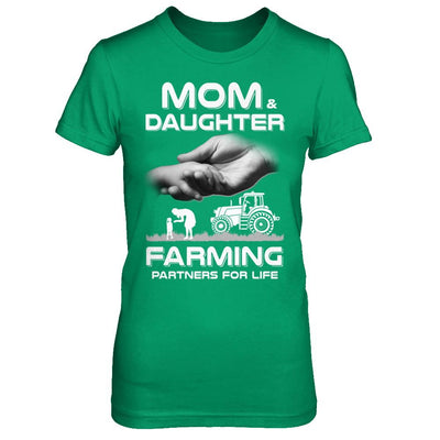 Farmer Mom And Daughter Farming Partners For Life Mothers Day-T-Shirt & Hoodie-Women's T-Shirt-Irish Green