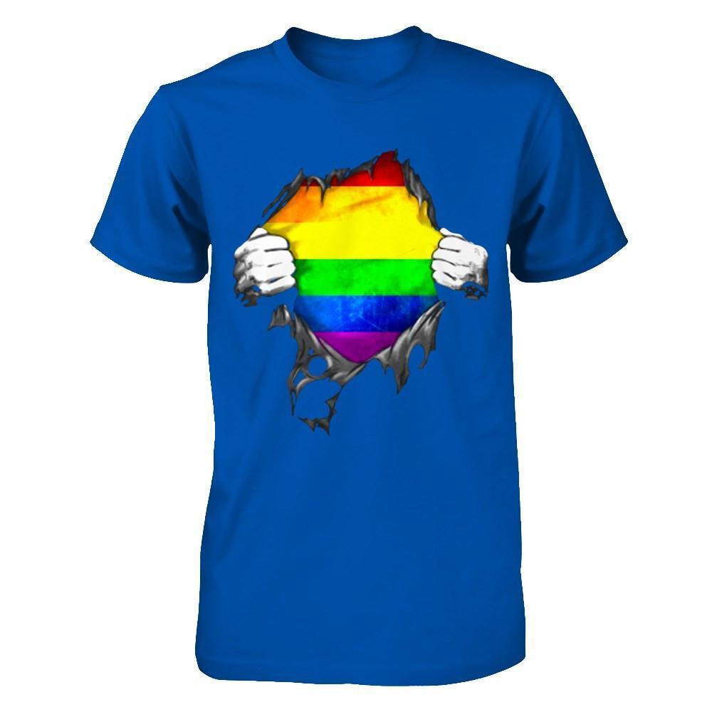 Rainbow Lesbian Gay Pride LGBT Super Stronger-T-Shirt & Hoodie-Premium T-Shirt-Royal