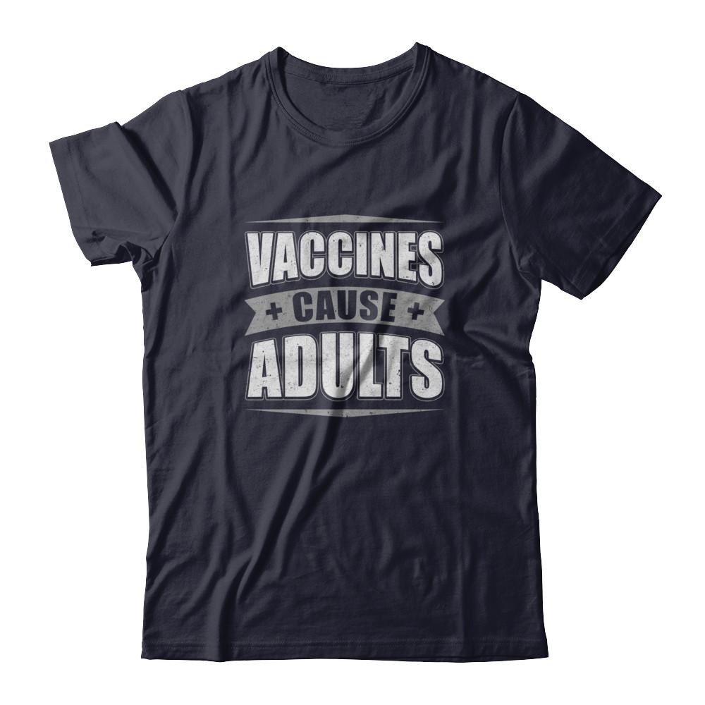 Distressed Vaccines Cause Adults-T-Shirt & Tank Top-Premium T-Shirt-Midnight Navy