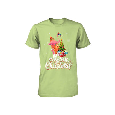 Flamingo Christmas Gift Merry Christmas Flamingo Youth-Youth Shirt-Toddler T-Shirt-Key Lime