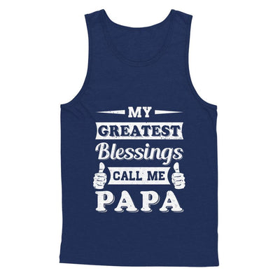 My Greatest Blessings Call Me Papa-T-Shirt & Hoodie-Unisex Tank-Navy