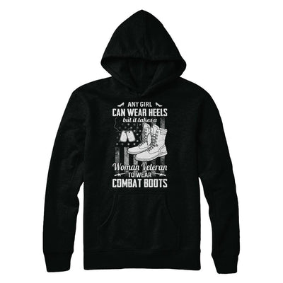Woman Veteran To Wear Combat Boots-T-Shirt & Hoodie-Hanes - Heavyweight Pullover Hoodie-Black