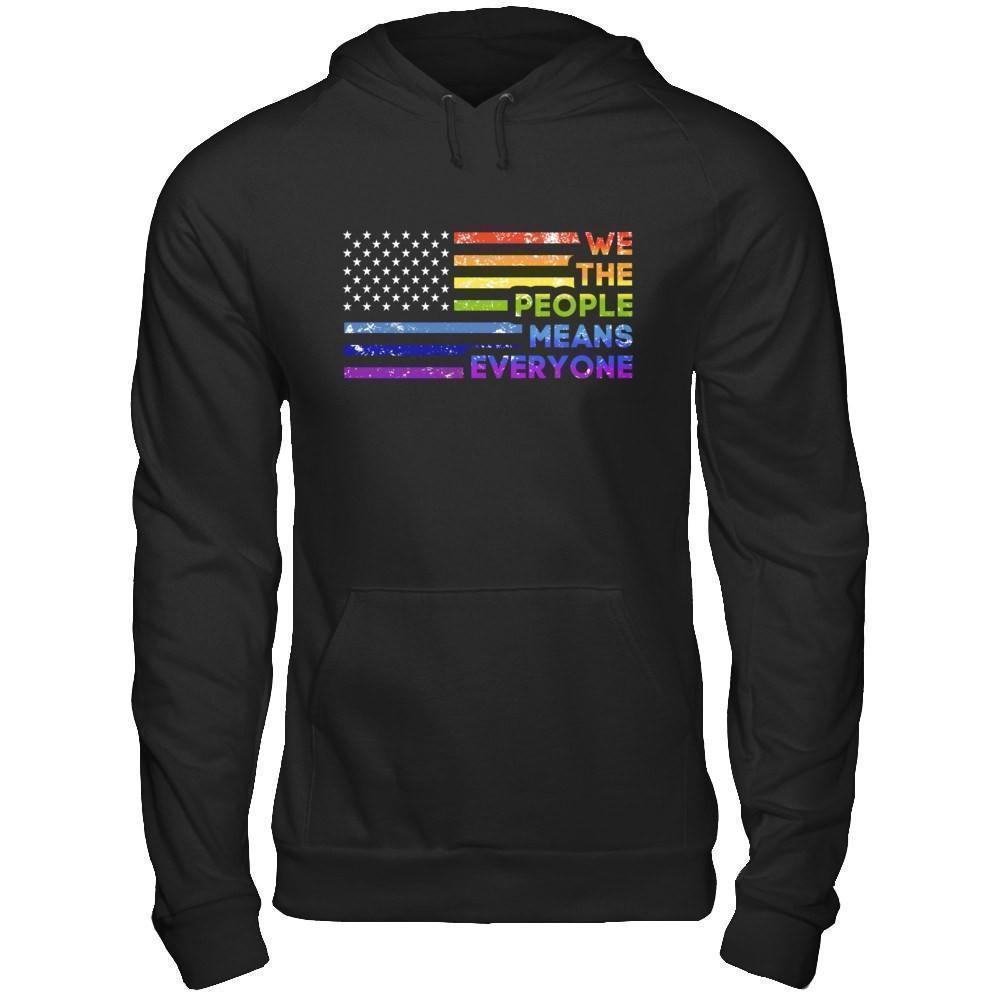 We The People Means Everyone-T-Shirt & Hoodie-Pullover Hoodie-Black