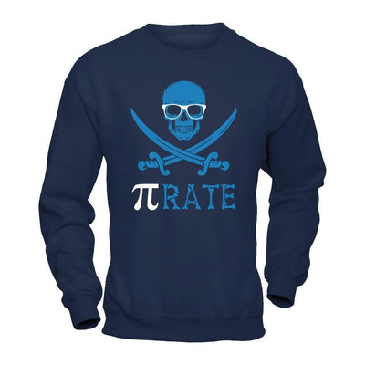 Funny Pi-Rate Happy Pi Day 2018-T-Shirt & Hoodie-Crewneck Sweatshirt-Navy