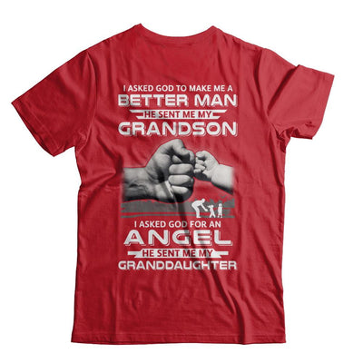 A Best Friend He Sent Me My Grandson & Angel Granddaughter-T-Shirt & Hoodie-Classic T-Shirt-Red