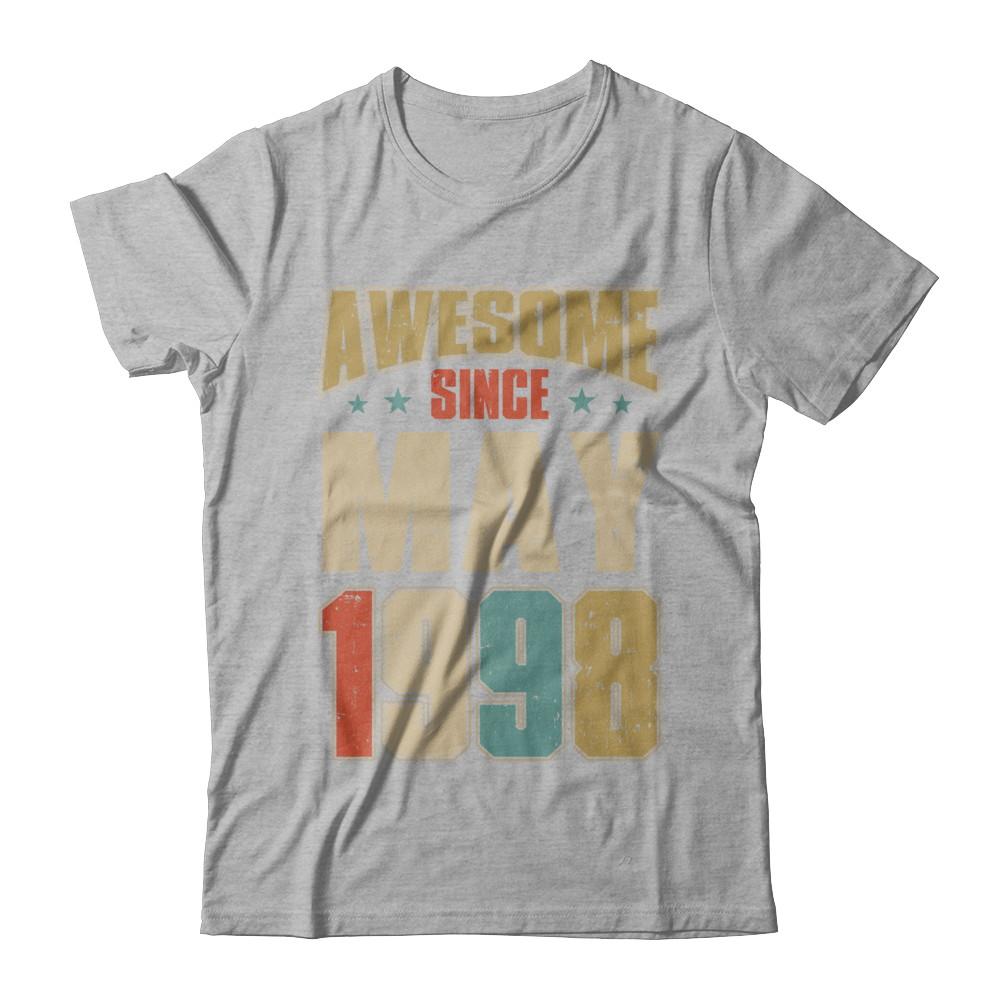 Vintage Retro Awesome Since May 1998 23th Birthday-T-Shirt & Hoodie-Premium T-Shirt-Heather Gray