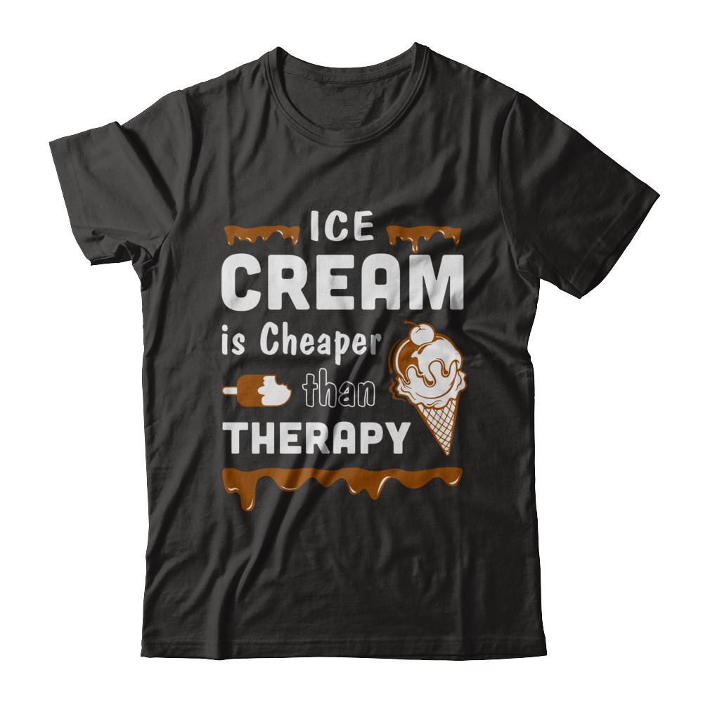 Ice Cream Is Cheaper Than Therapy-T-Shirt & Hoodie-Premium T-Shirt-Black