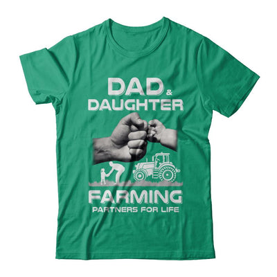 Farmer Dad And Daughter Farming Partners For Life Fathers Day-T-Shirt & Hoodie-Classic T-Shirt-Kelly Green