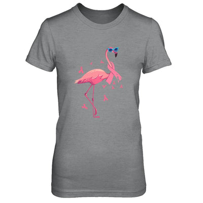 Flamingo Pink Ribbon Breast Cancer Awareness Gift-T-Shirt & Hoodie-Women's T-Shirt-Sport Grey