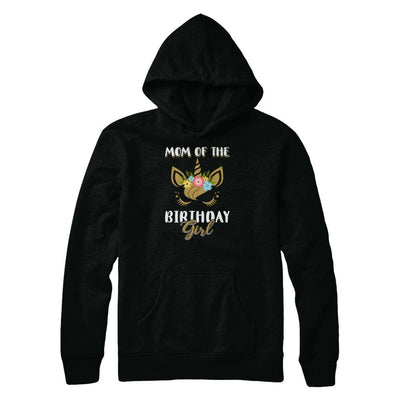Cute Unicorn Mom Of The Birthday Girl-T-Shirt & Tank Top-Pullover Hoodie-Black